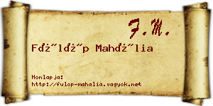 Fülöp Mahália névjegykártya